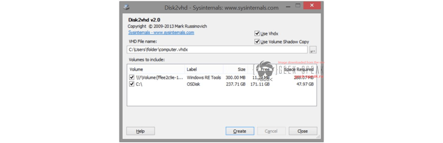 VHD2Disk - Disk2VHD утилиты
